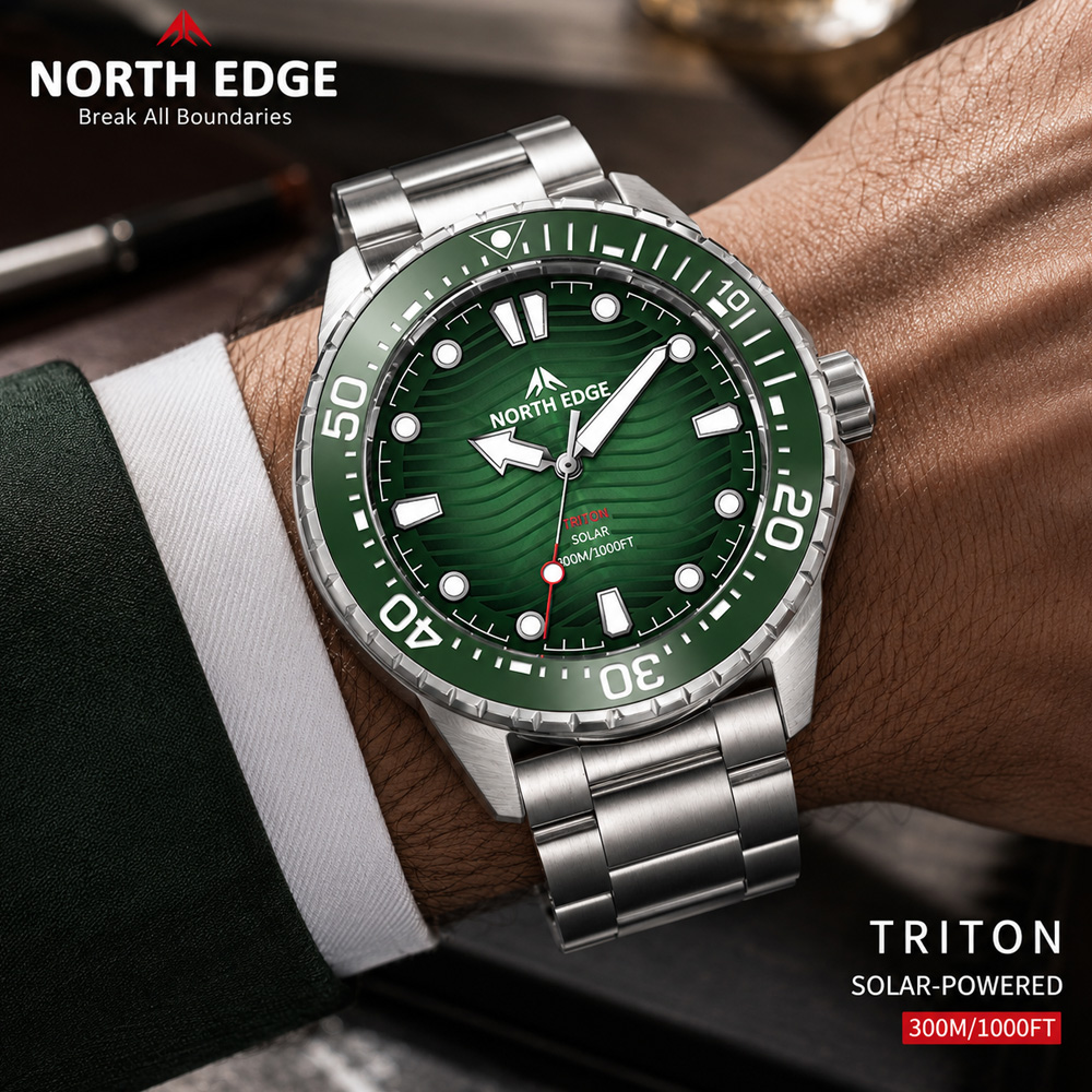 Solar Powered Watch - 2026 NORTH EDGE TRITON Многоцветные солнечные