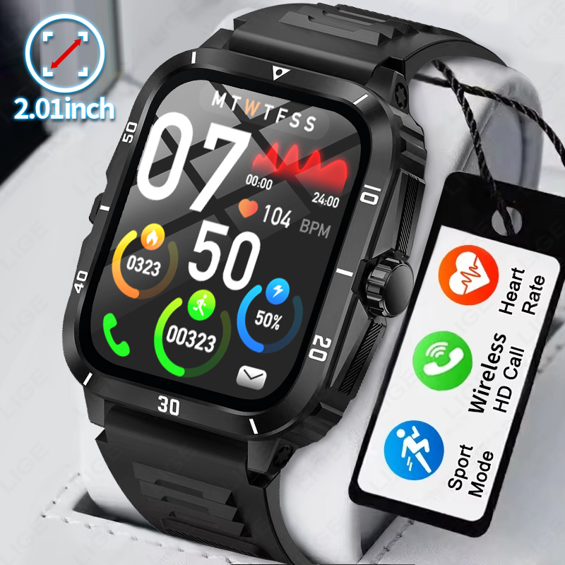 Smartwatch Latest Watches For Men - 2,01 Экран Смарт-часы Bluetooth Монитор здоровья