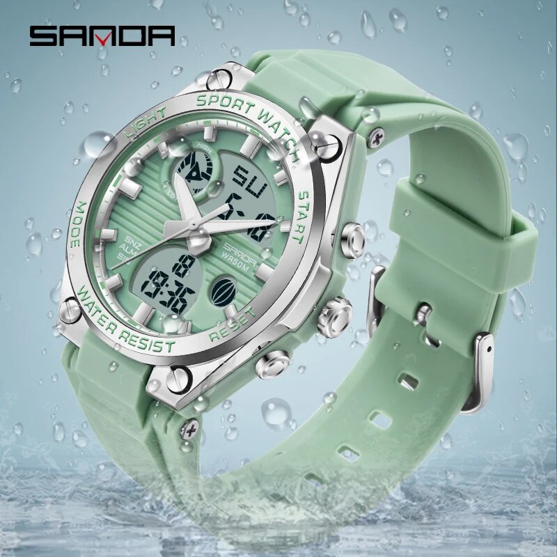Solar Powered Watch - Часы наручные SANDA женские цифровые, брендовые