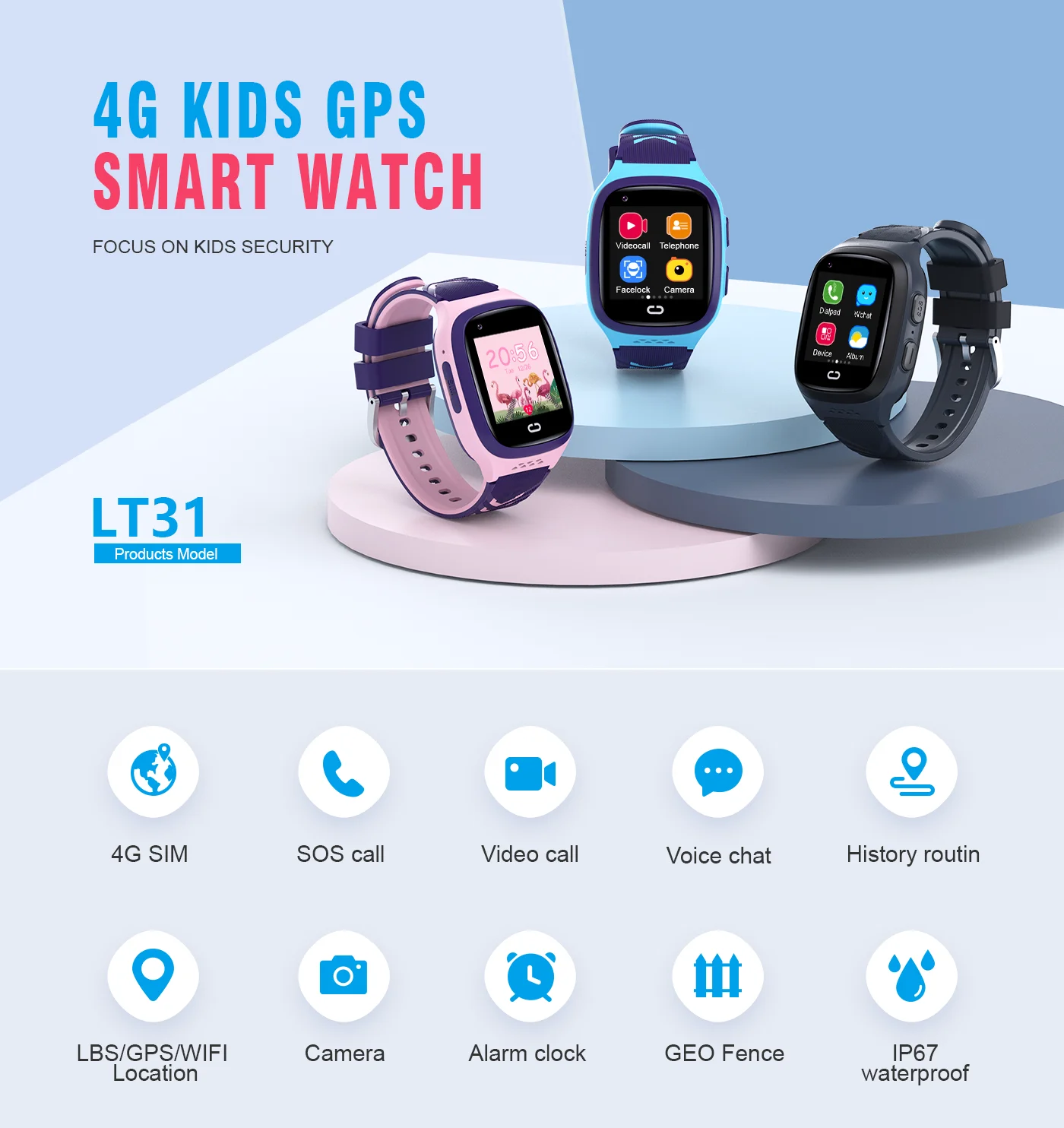 4G Детские Смарт-часы SOS Водо – обзор и цена Smartwatch Watches For Kids