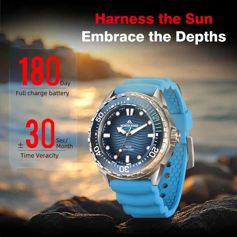 Мужские часы NORTH EDGE 2025 N – обзор и цена Solar Powered Watch