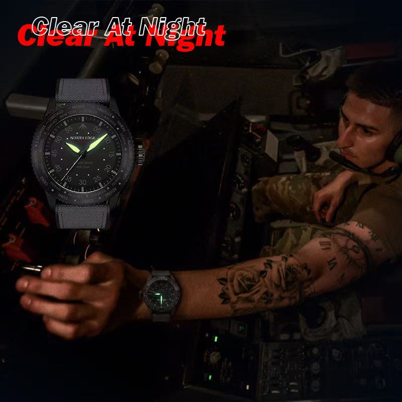 Мужские часы NORTH EDGE MAPLE  – обзор и цена Solar Powered Watch