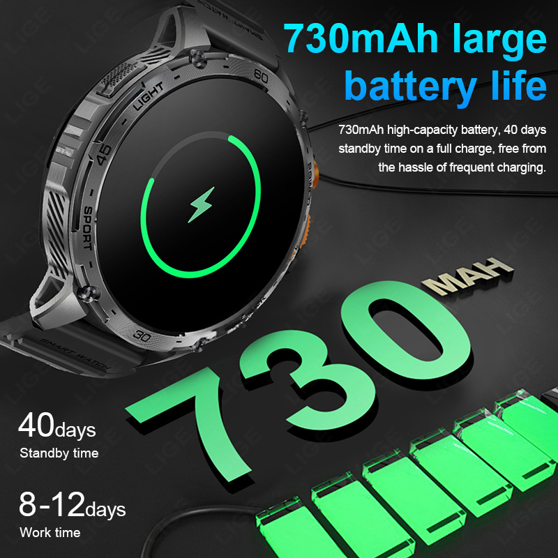 Аккумулятор LIGE 730mAh Время  – обзор и цена Smartwatch Latest Watches For Men