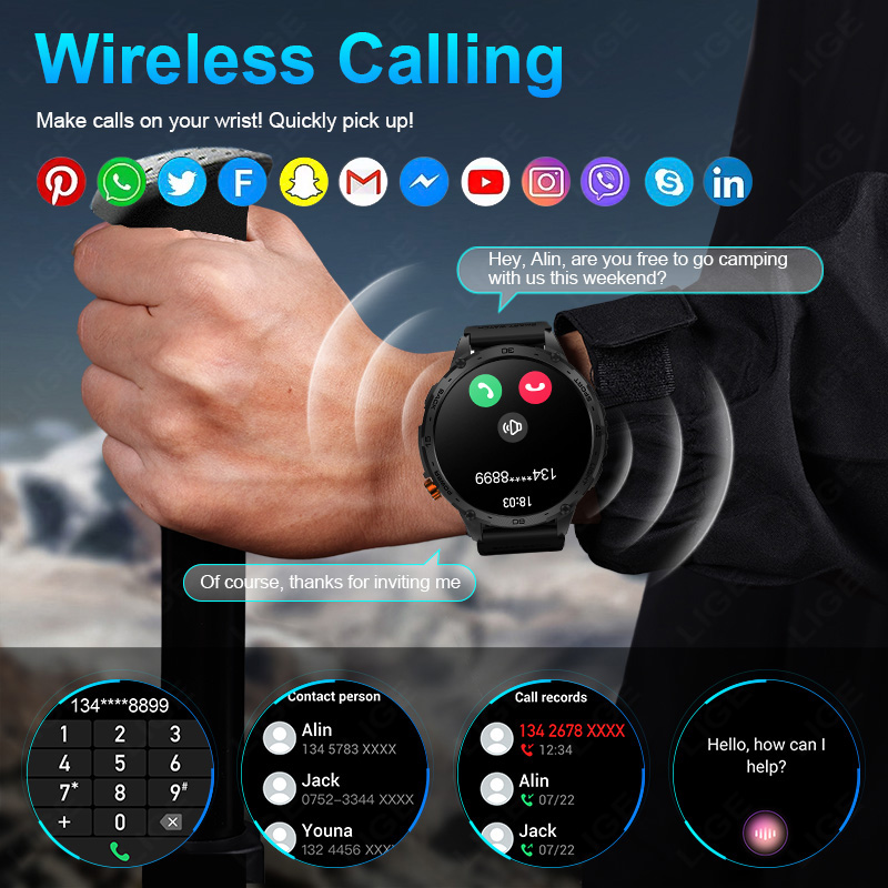 Аккумулятор LIGE 730mAh Время  – обзор и цена Smartwatch Latest Watches For Men